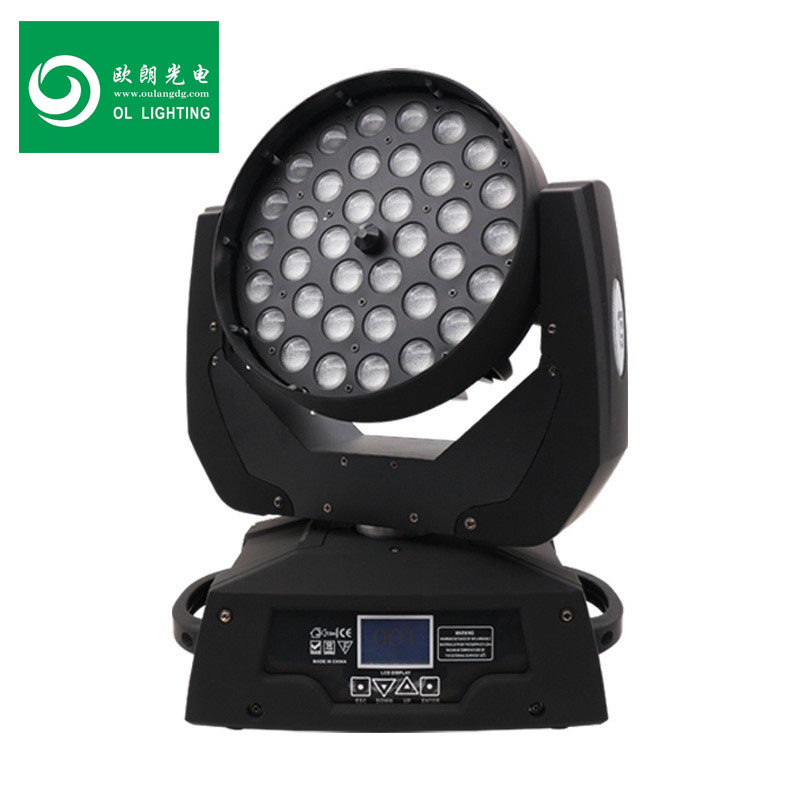 LED Stage Light 36PCS 12W 5in1 RGBWA Colorful LED Zoom Wash Moving Head Stage Light