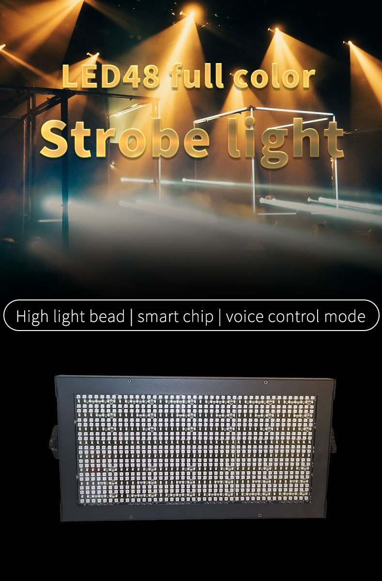 LED48 Full Color Strobe Lights Show Wedding Bar Bright Voice Control